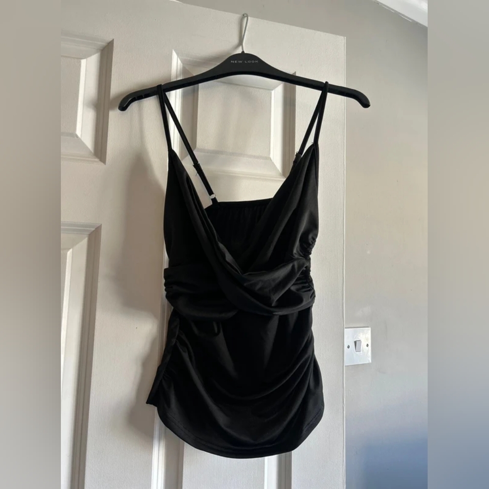 Black Draped Camisole Top